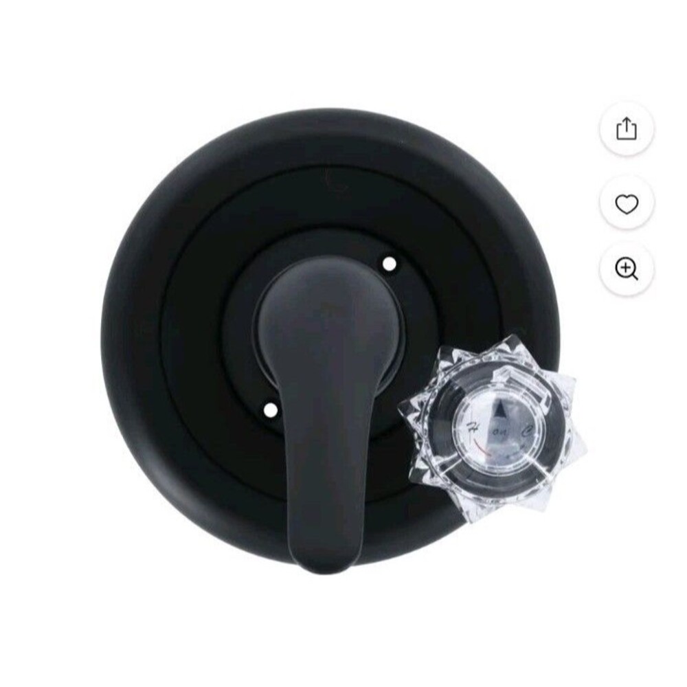 NEW Danco 11084 Tub/Shower Trim Kit Matte Black With 2 Handles